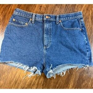 Pink Victoria’s Secret Women’s Jean Shorts Size 31 High Rise Cut Off Denim